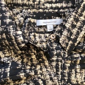 Silk snake print designer button front blouse